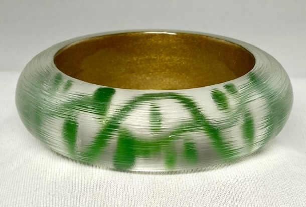 LG81 hand painted green vine lucite bangle